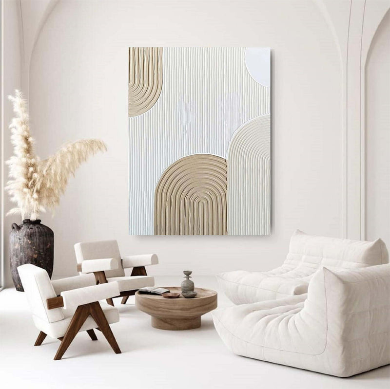 Large Beige Wall Art Beige white Minimalist Art white Beige Canvas Art Large Beige Abstract Art