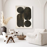 Black and Beige Minimalist Painting Black abstract Art Black Beige wall art Black Beige Painting