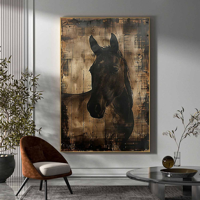 Animal Painting brown horse painting, horse head painting,Horse oil painting,  brown horse head painting