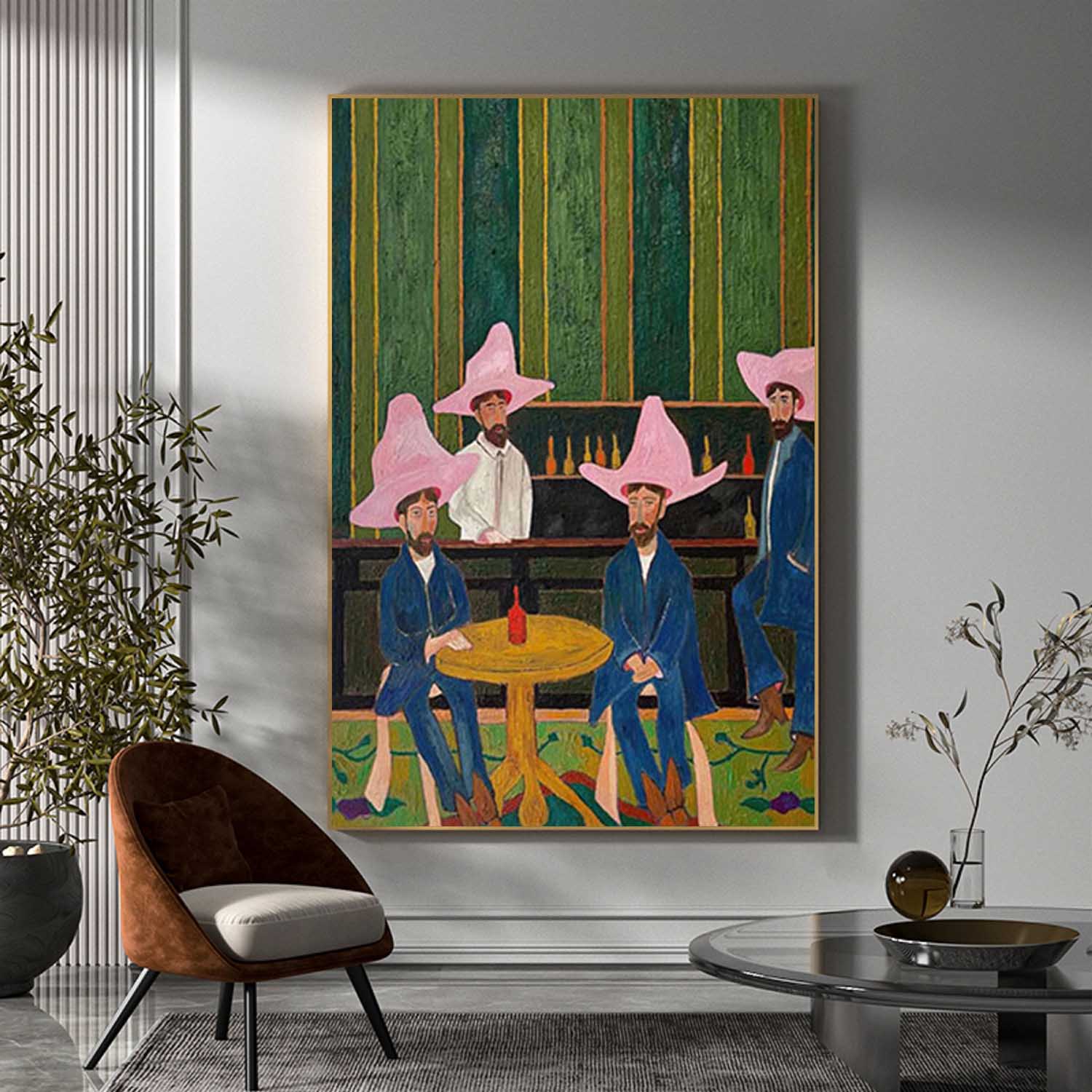 red hat figure abstract painting figure art Figure abstract painting Red hat figure painting 
