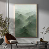 Sage green Mountains landscape painting Green Mountains Abstract painting Green Mountains canvas art