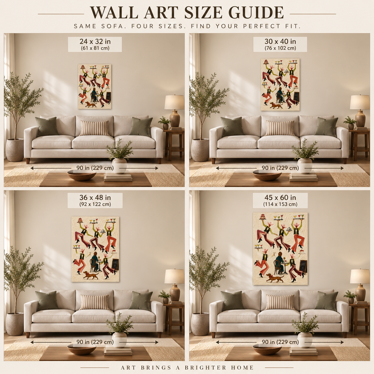 Rustic Dining Room Wall Art Modern Western Café Theme Hand Painted Canvas