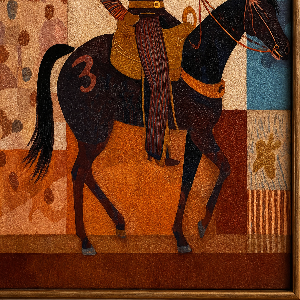 Unique Cowboy Horse Painting For Southwest Wall Decor Modern Folk Art