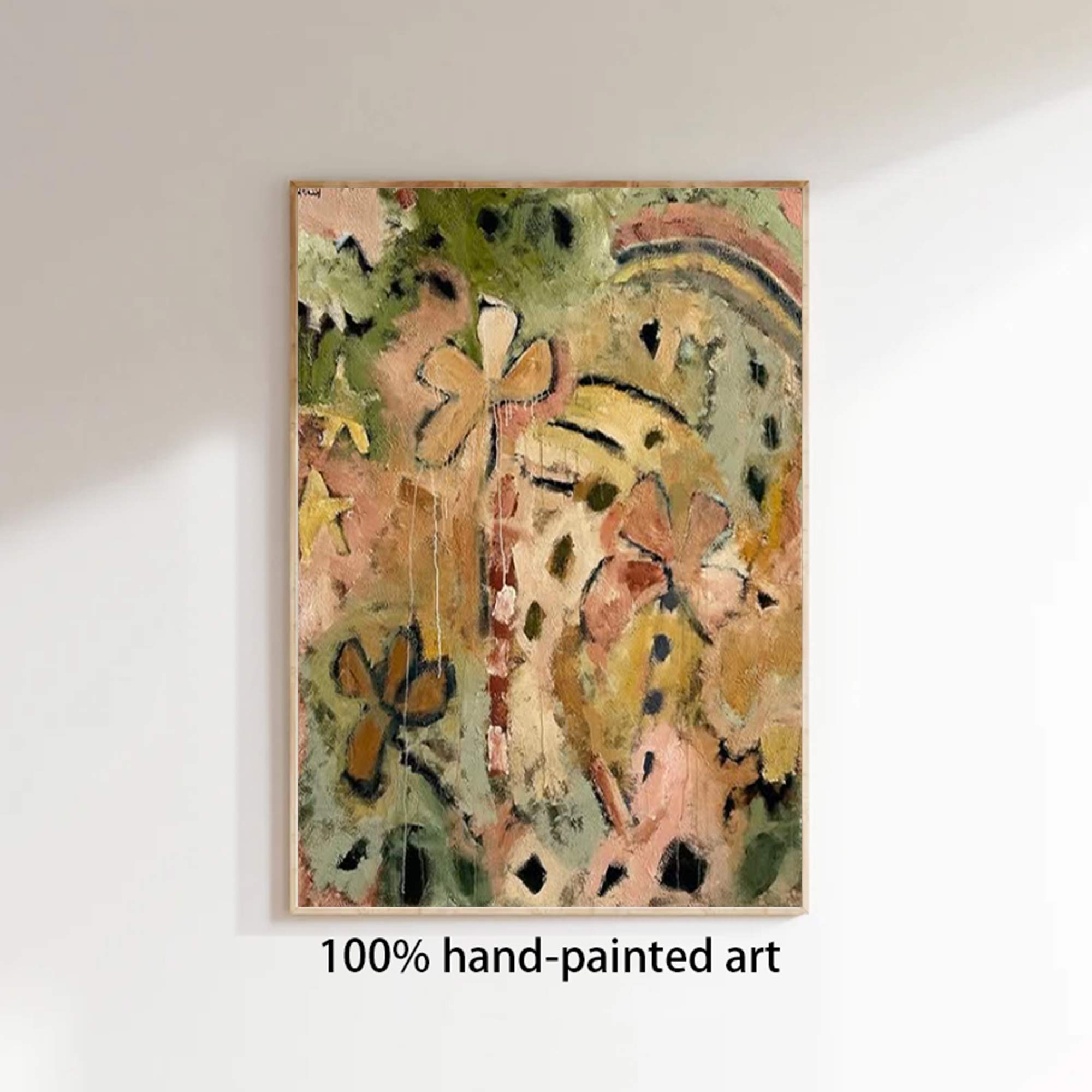 Colorful graffiti art, colorful textured  wall decor for living room