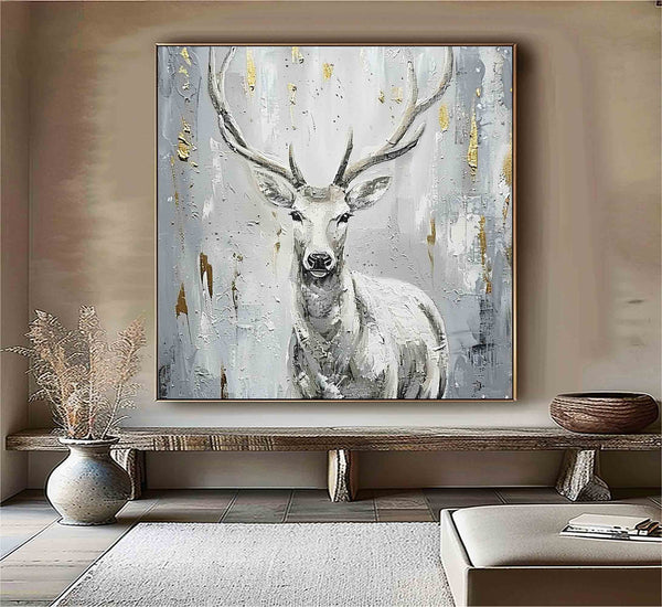 Deer wall decor Deer Canvas Wall Art Deer Abstract Painting Deer Wall Art Large Deer Artwork