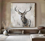 Deer wall decor Deer Canvas Wall Art Deer Abstract Painting Deer Wall Art Large Deer Artwork