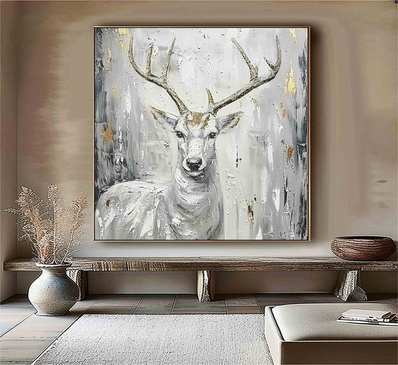 Deer Painting Large Animals Paintings Deer wall decor Deer Canvas Wall Art Deer Abstract Painting