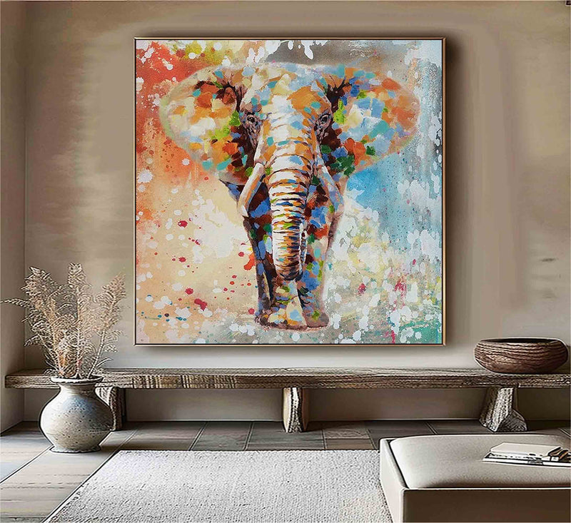 Personalized Gifts Elephant Painting Elephant Wall Decor Elephant Wall Art Animal Painting Elephant Canvas Wall Art