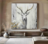 Deer wall decor Deer Canvas Wall Art Deer Abstract Painting Deer Wall Art Large Deer Artwork