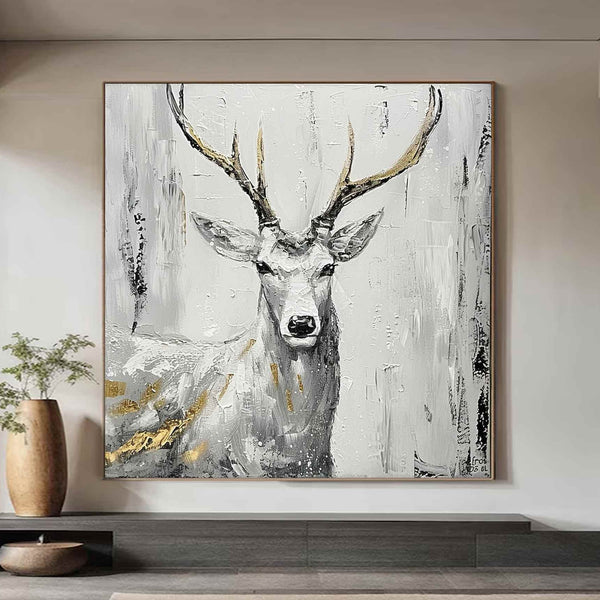 Deer wall decor Deer Canvas Wall Art Deer Abstract Painting Deer Wall Art Large Deer Artwork