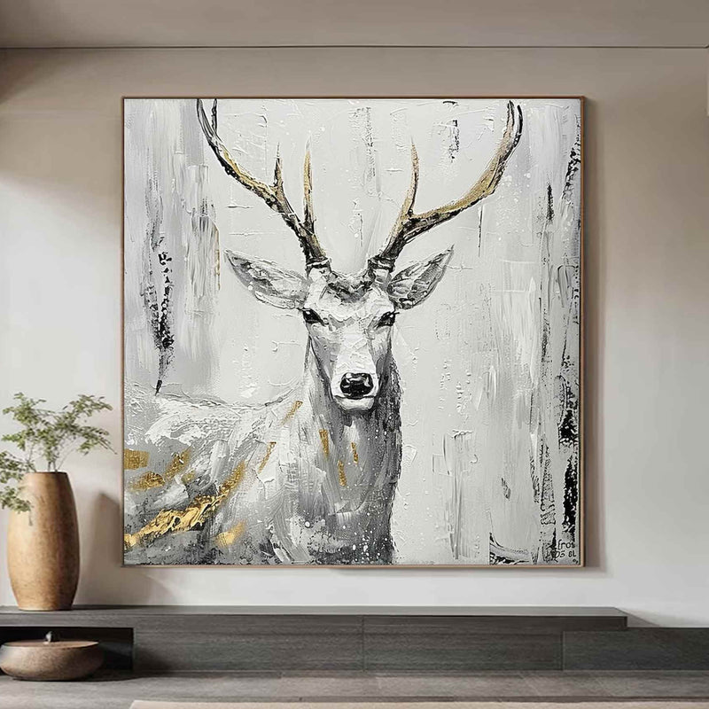 Deer wall decor Deer Canvas Wall Art Deer Abstract Painting Deer Wall Art Large Deer Artwork