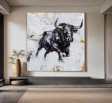 Personalized Gifts Bull Abstract Painting bull painting bull wall art animal painting Bull Wall Art 