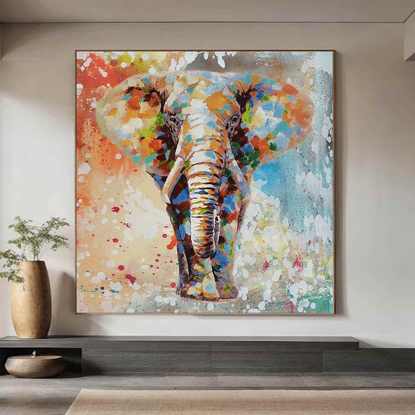 Personalized Gifts Elephant Painting Elephant Wall Decor Elephant Wall Art Animal Painting Elephant Canvas Wall Art