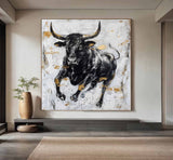 Personalized Gifts Bull Abstract Painting bull painting bull wall art animal painting Bull Wall Art 