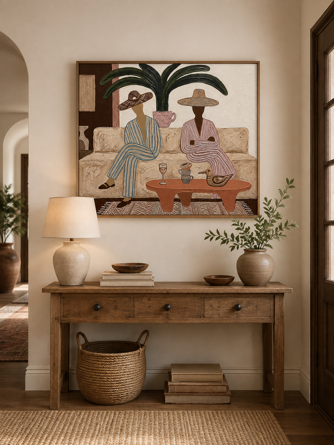 Boho Couple Wall Art Tropical Resort Art Neutral Coastal For Coastal Living Room Decor