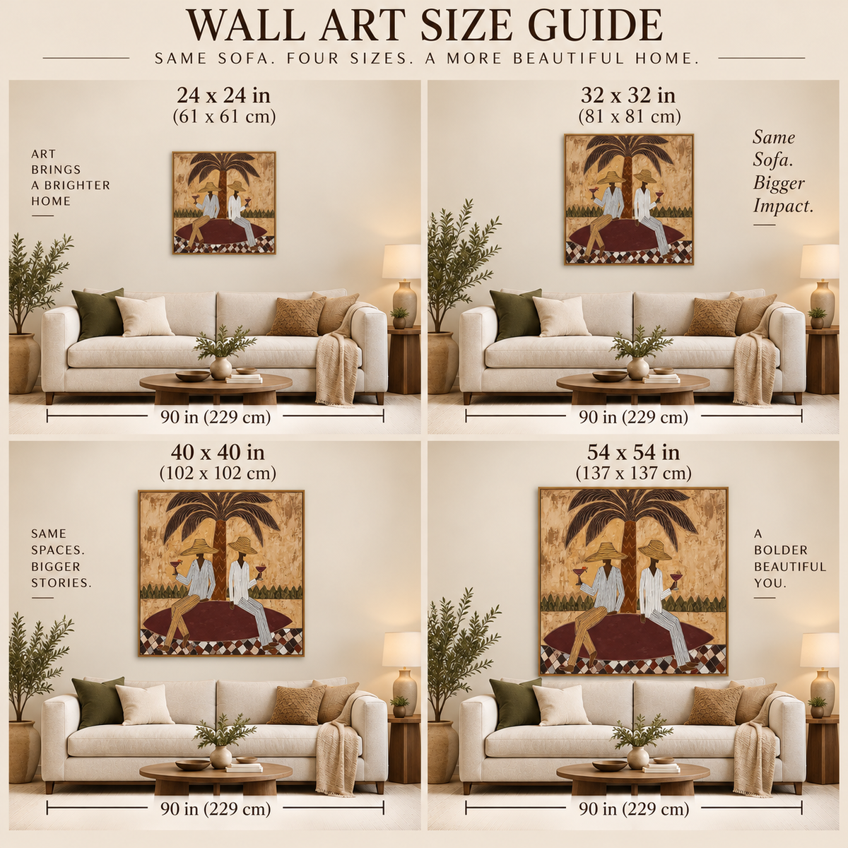 Retro Tropical Figurative Painting With Checkerboard Base Original Canvas