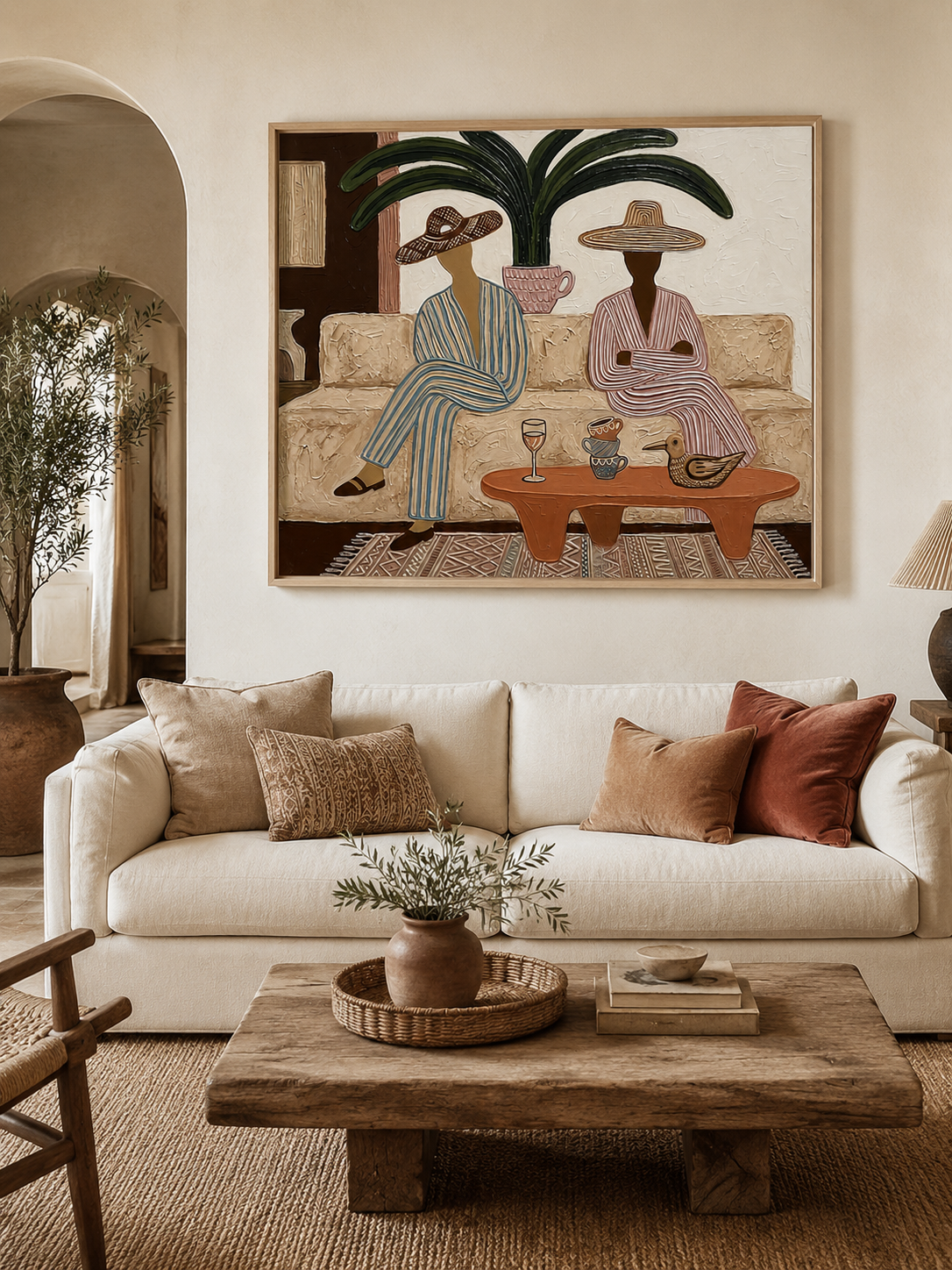 Boho Couple Wall Art Tropical Resort Art Neutral Coastal For Coastal Living Room Decor