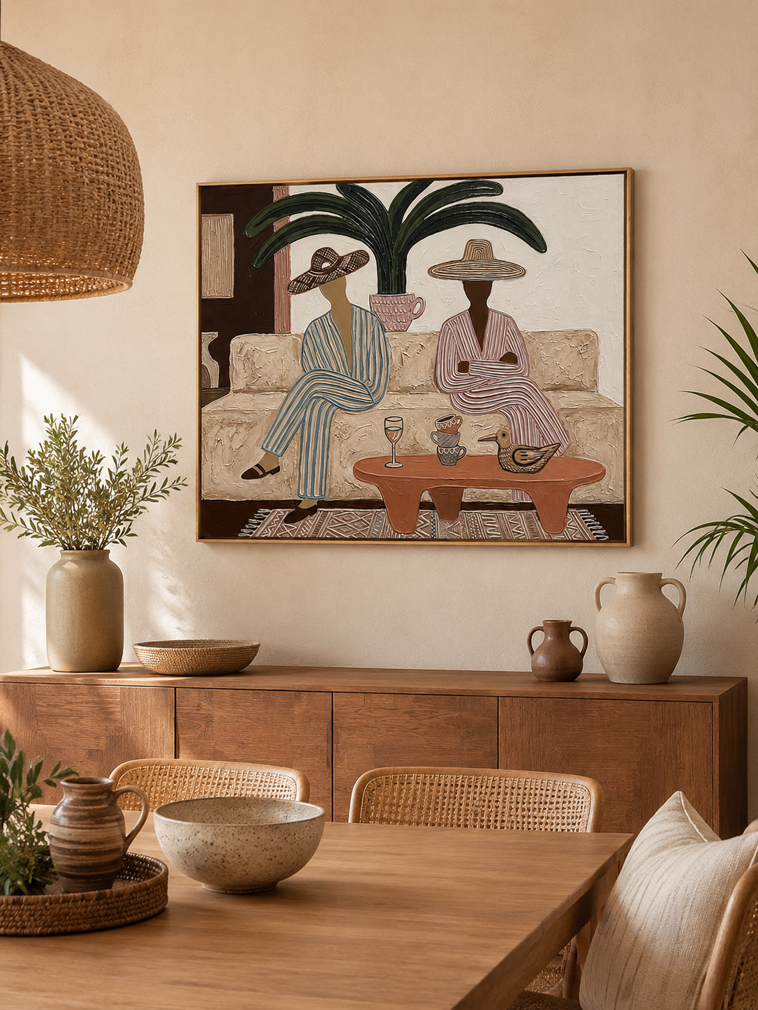 Boho Couple Wall Art Tropical Resort Art Neutral Coastal For Coastal Living Room Decor