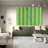 Football Sports Oil Painting Green abstract art Large Green Textured Painting on Canvas Green Minimalist Wall Art 