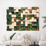 Green Sculptured art Painting Green Wood carving wall art Green Abstract 3D Textured Wall Art