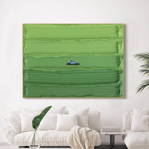 Large Green Textured Painting on Canvas Green Sports Oil Painting Green abstract art Green Minimalist Wall Art