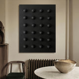 Black 3D Textured Painting Black 3D Minimalist Painting Large Black Abstract Painting