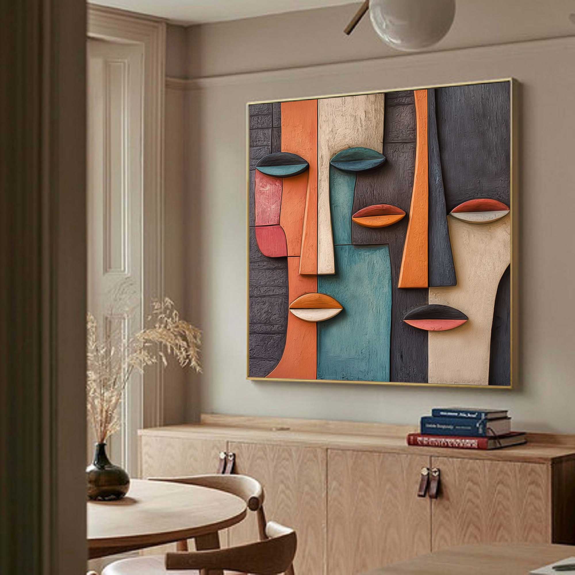 Wood carving wall decor Art Abstract 3D Textured Wall Decor