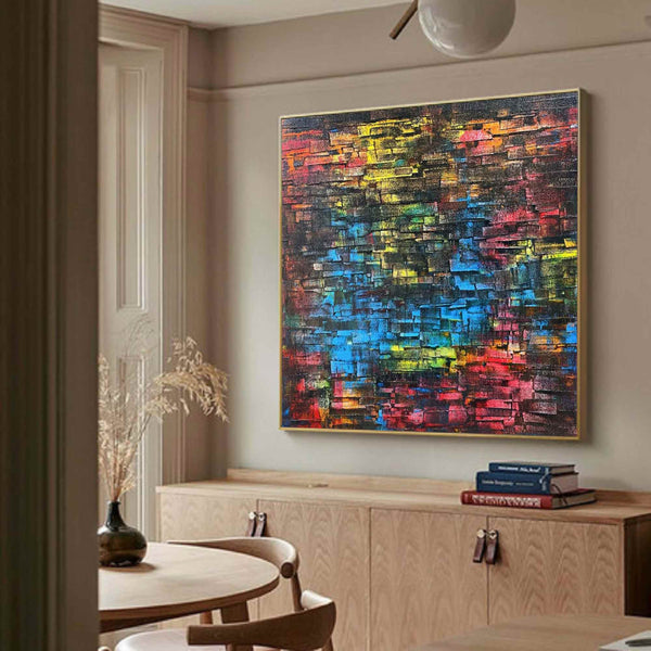 Large Abstract Colorful Texture Oil Painting on Canvas Colorful Abstract Art Wall Art Modern Abstract Colorful Art