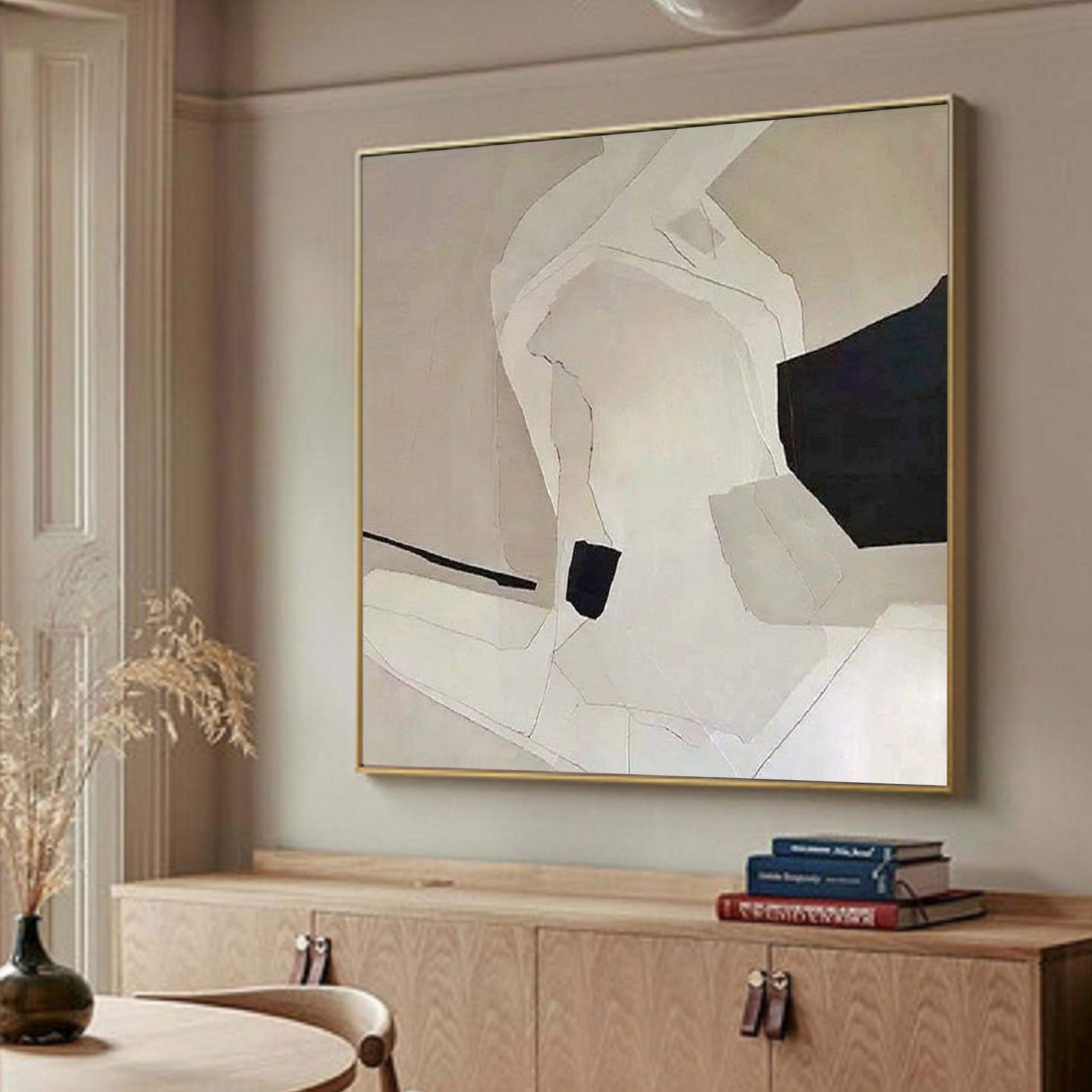 Beige Minimalist Wall Art Beige Wabi Sabi Wall Art Beige Minimalist Painting 