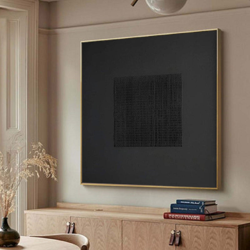 Black Textured Wall Art Black Minimalist Painting Black 3D Textured Painting Modern Contemporary Minimalist Wall Art