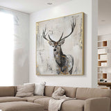 Deer wall decor Deer Canvas Wall Art Deer Abstract Painting Deer Wall Art Large Deer Artwork