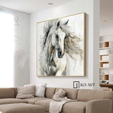 white horse painting Personalized Gifts Animal Painting Horse Painting Horse Oil Painting Horse Abstract Painting