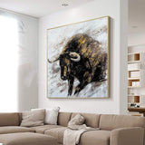 Wall Street Bull painting Bull Abstract Painting on Canvas Animal Painting Bull wall art Hand-painted Bull painting