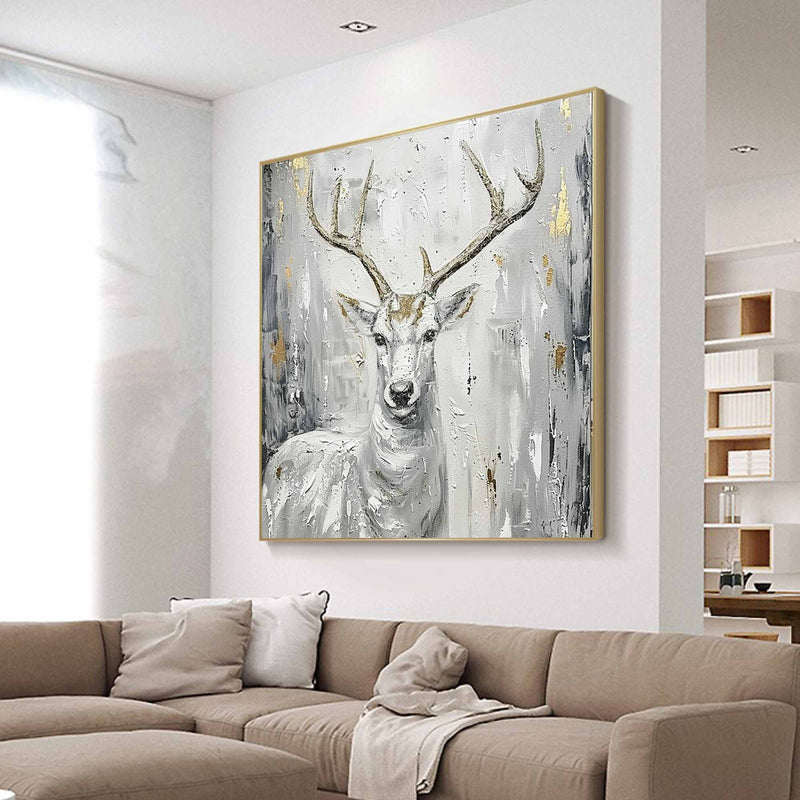 Deer Painting Large Animals Paintings Deer wall decor Deer Canvas Wall Art Deer Abstract Painting