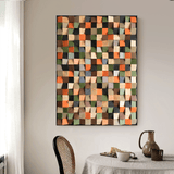 Colorful sculpture Textured Wall Decor Wood Block Art Geometric Wood Art Sculptured art Painting Geometric Wood Wall Art