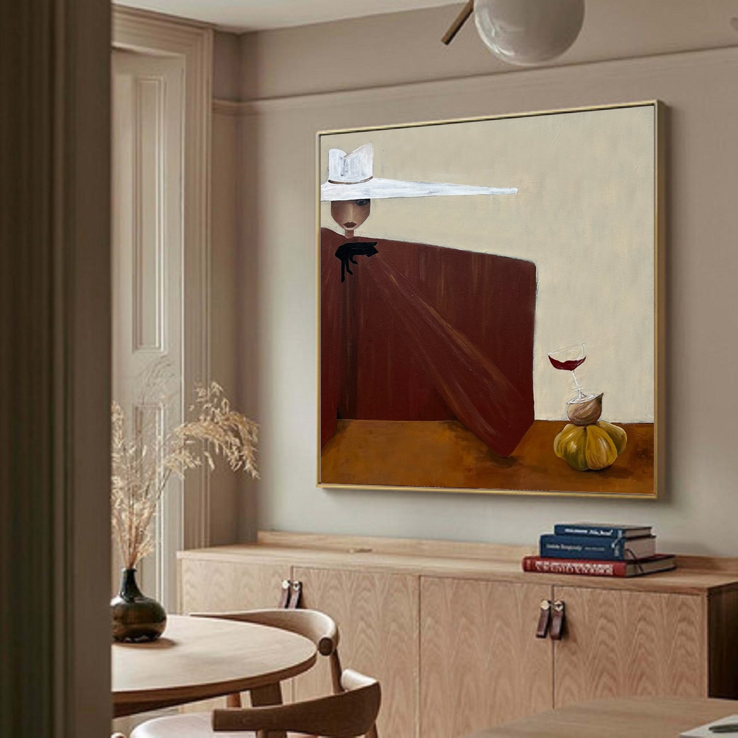 Modern Abstract Lady Wall Art Mid-century Modern Figure Painting