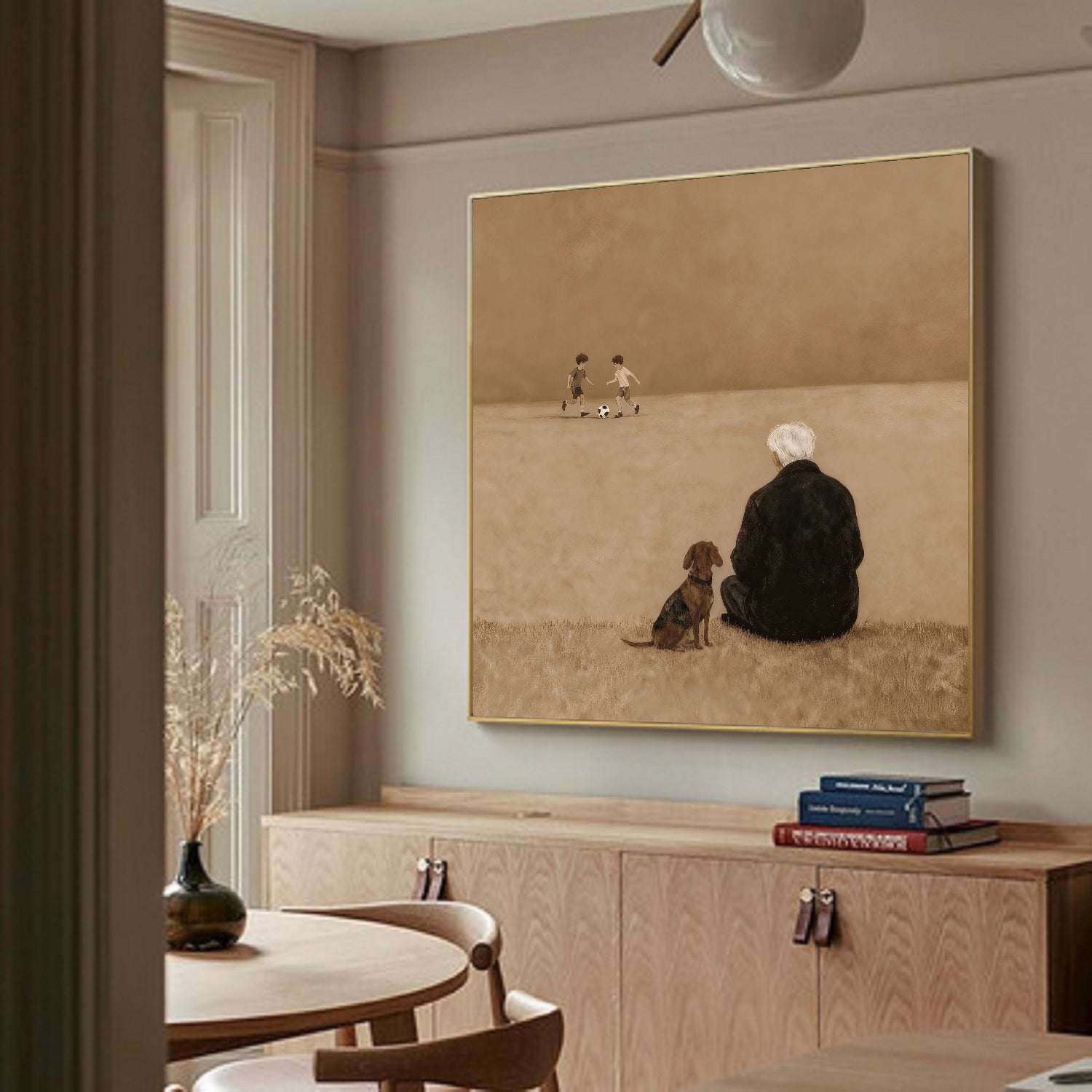 Nostalgic Senior & Pet Companion Wall Decor for Home Living Room