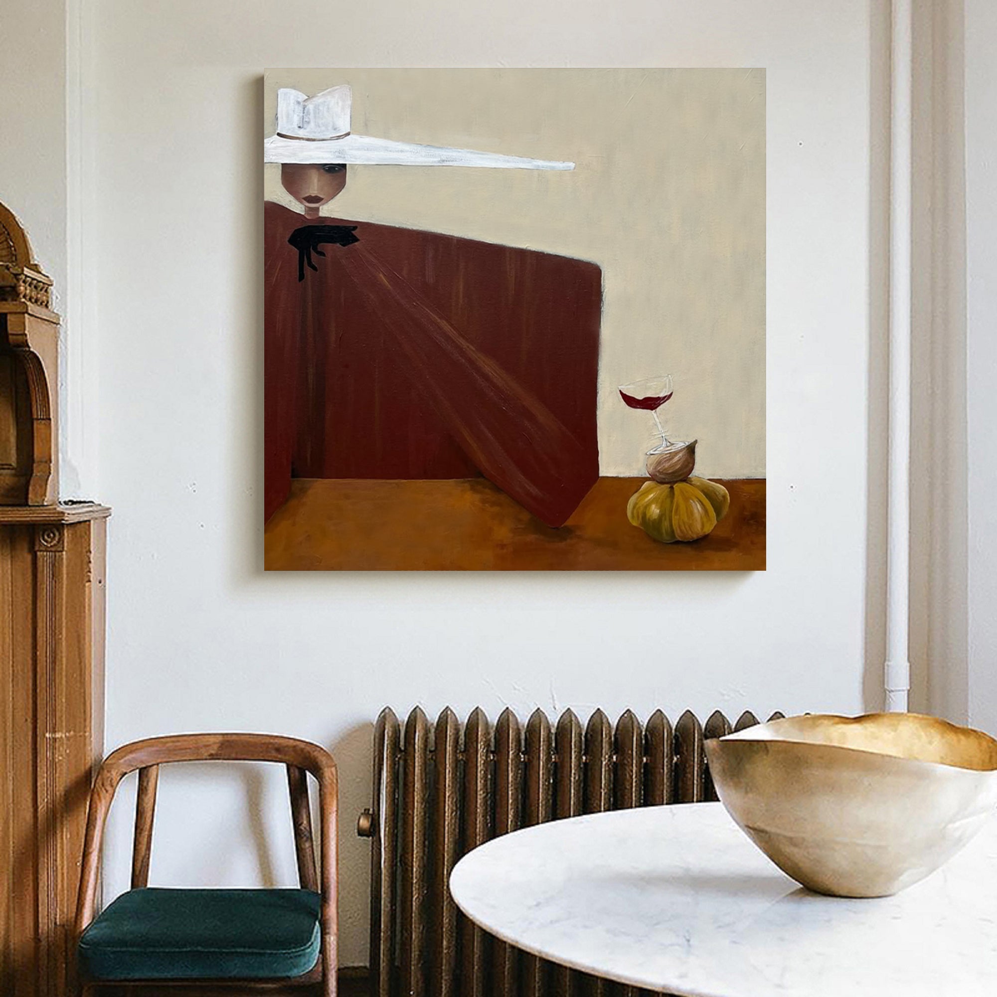 Modern Abstract Lady Wall Art Mid-century Modern Figure Painting