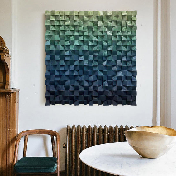 Wood wall Decor Wood Block Art Geometric Wood Art Sculptured art