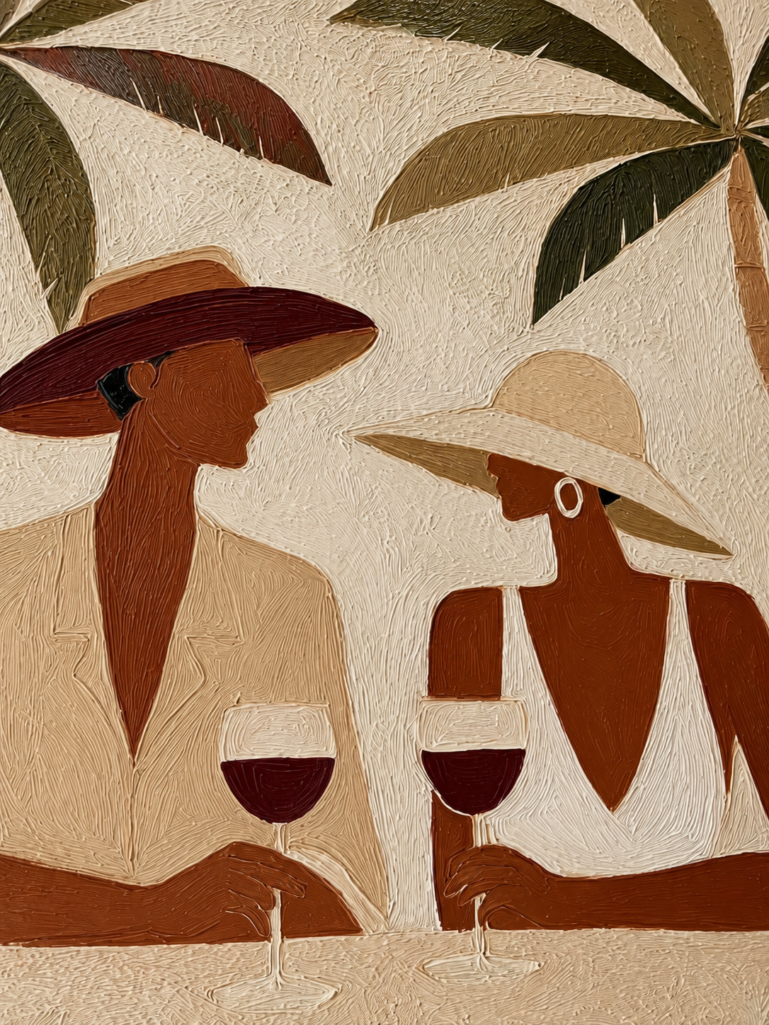 Bohemian Tropical Couple Art Tropical Couple Art For Beach Resort Style Home Wall Decor