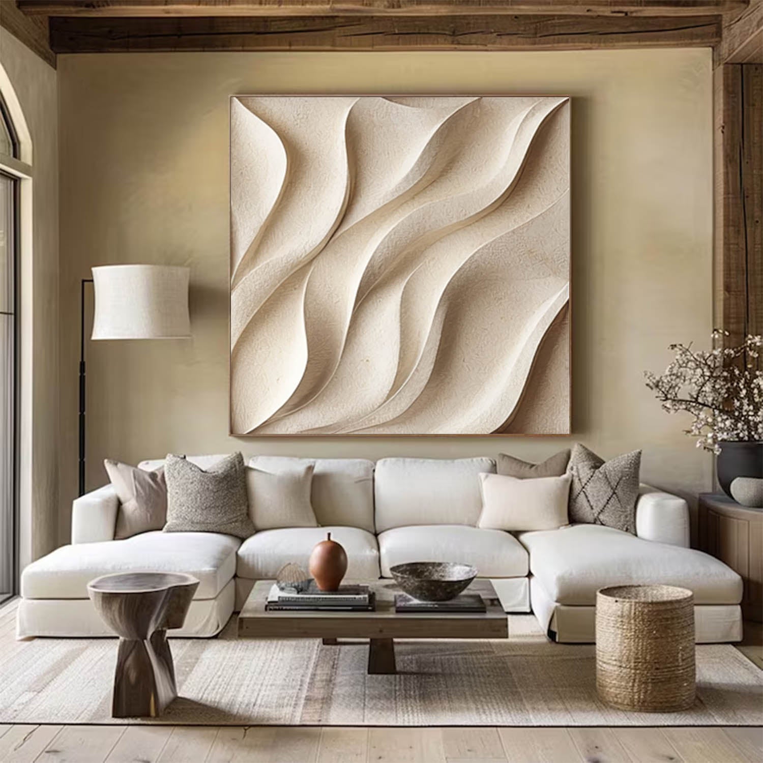 Sculptured art Painting Wood carving wall art 3D Textured Wall Decor 