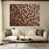 brown Sculptured art Painting brown Wood carving wall art brown 3D Textured Wall Art  