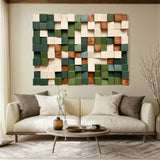 Green Sculptured art Painting Green Wood carving wall art Green Abstract 3D Textured Wall Art