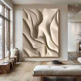 Beige sculpture Textured Wall Decor Beige Sculptured Wood Block Art Sculptured art Painting Geometric Wood Wall Art