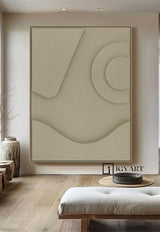 Beige Sculptured art Painting Wood carving wall art Beige Textured Wall art Customized colors