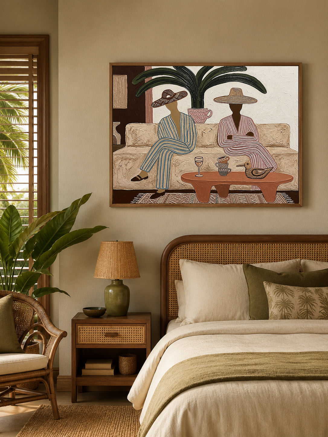 Boho Couple Wall Art Tropical Resort Art Neutral Coastal For Coastal Living Room Decor