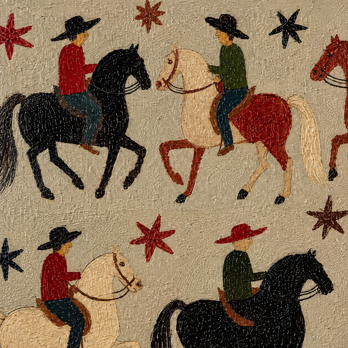 Western Cowboy Art, Cowboy Horse Painting, Southwestern Decor, Ranch Wall Art, Vintage Western Art