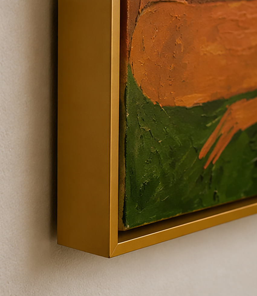 Mid-Century Modern Abstract Figurative Oil Painting - Earthy Abstract People Wall Art