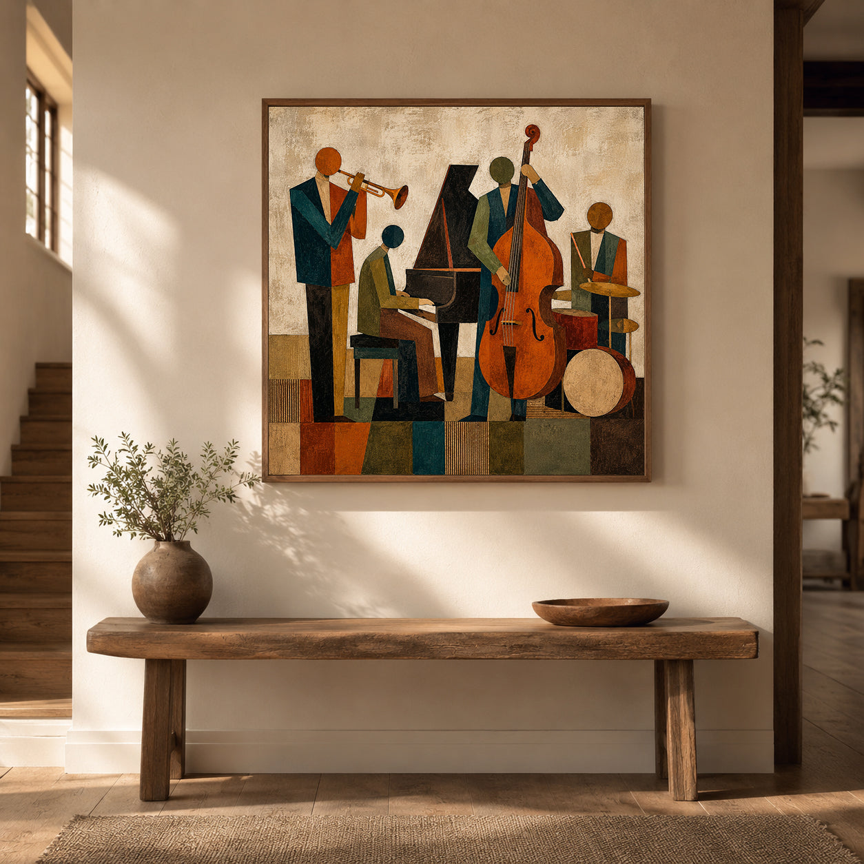 Abstract Jazz Band Painting Jazz Musicians Canvas Painting Retro Jazz Canvas art