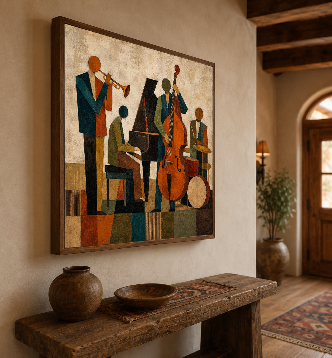 Abstract Jazz Band Painting Jazz Musicians Canvas Painting Retro Jazz Canvas art